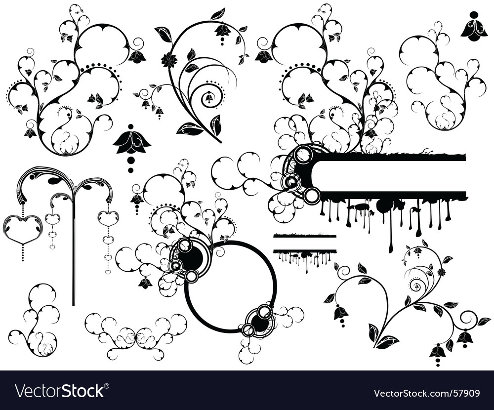 Set of various design elements