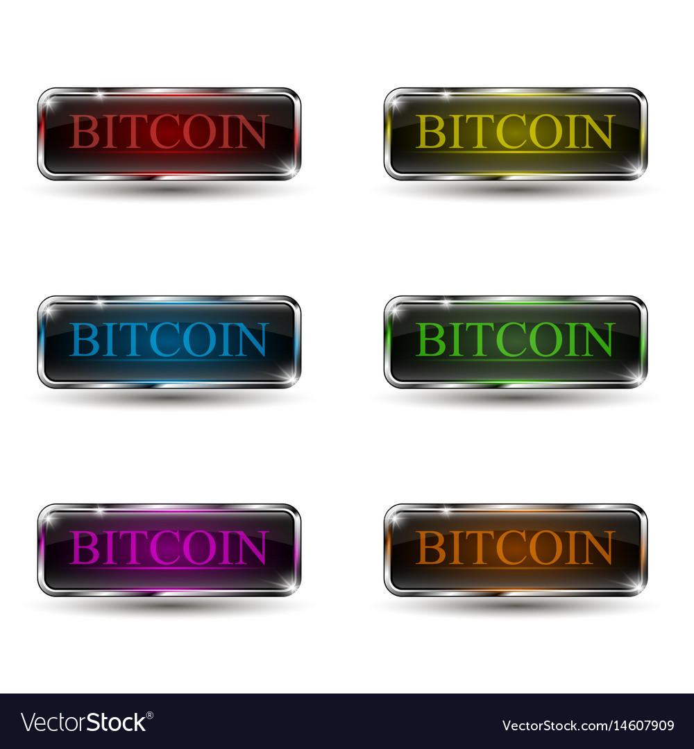 Set of web buttons with neon light