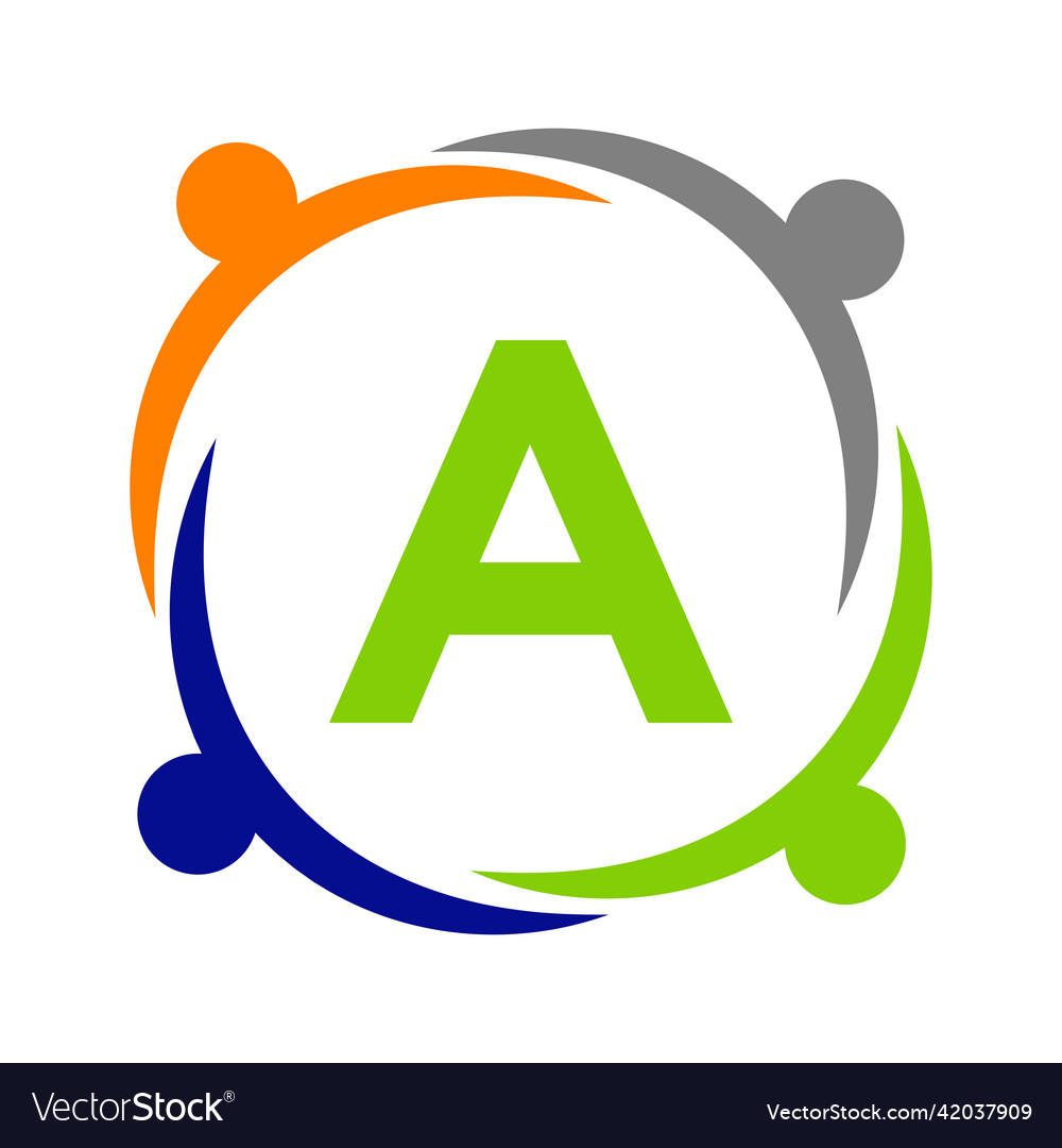 Unity team work logo design with a letter