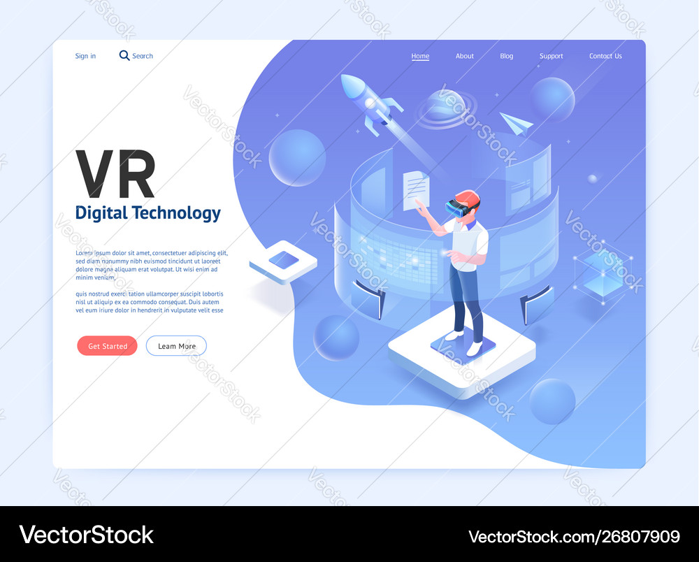 Virtual reality glasses digital technology Vector Image