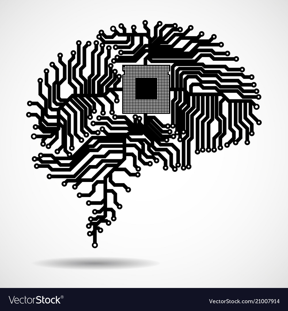Abstract technological brain cpu circuit board Vector Image Abstract technological brain cpu circuit board