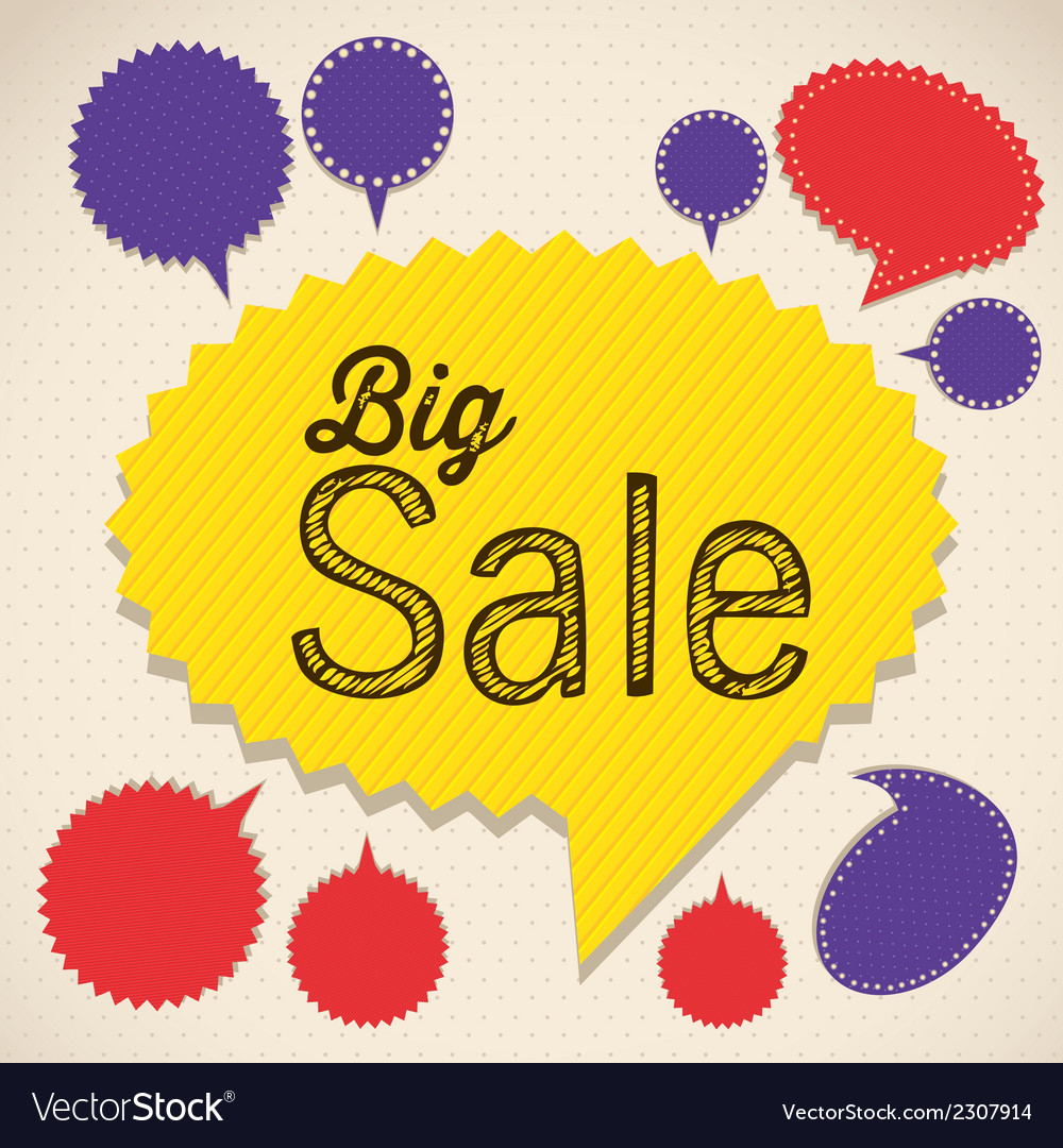 Big sale label in bright colors