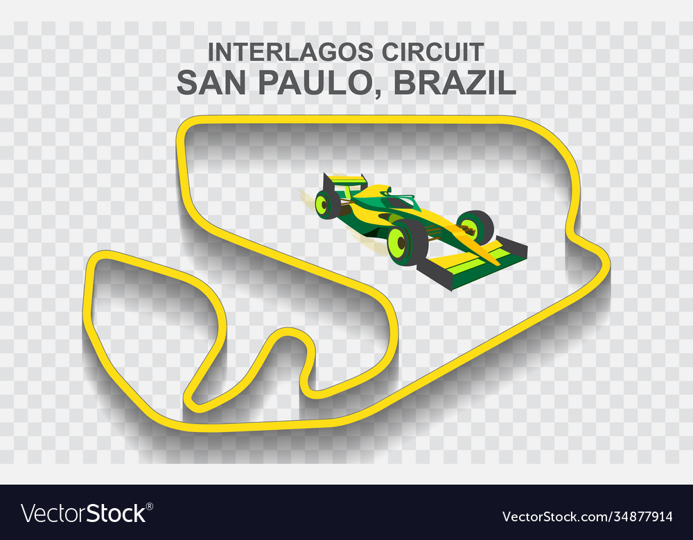 Brazil Grand Prix Race Track For Formula Or F Vector Image