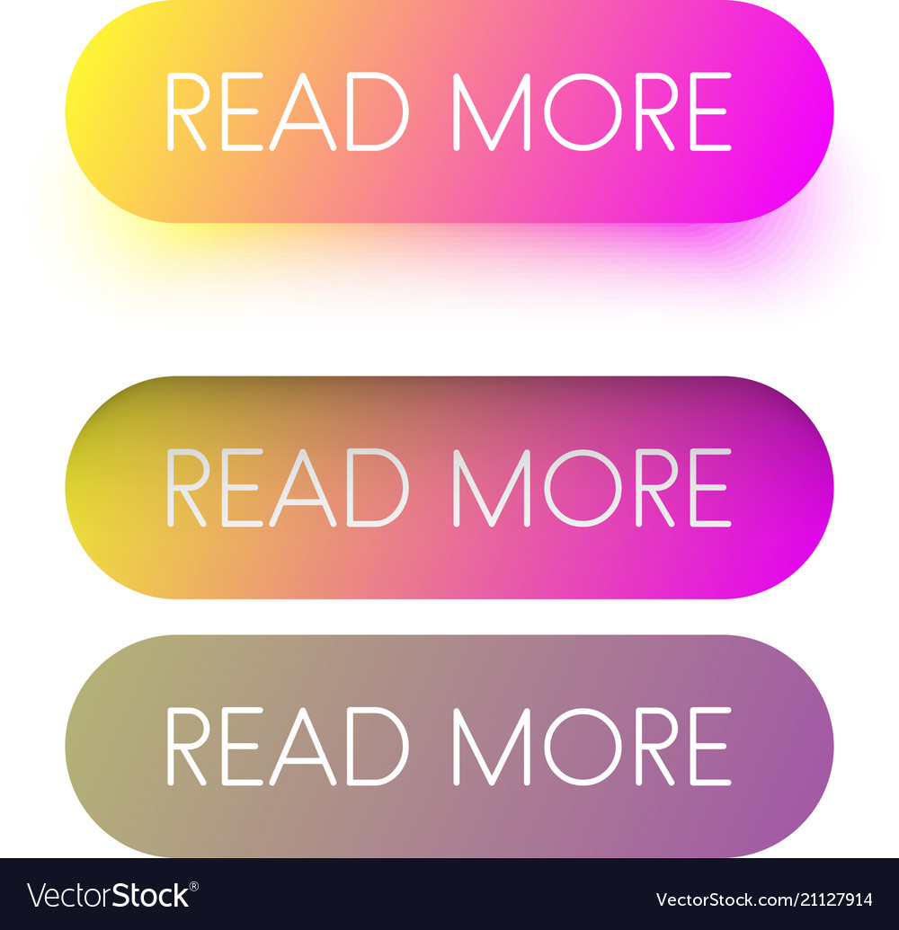Colorful read more web buttons isolated on white vector image Colorful read more web buttons isolated on white
