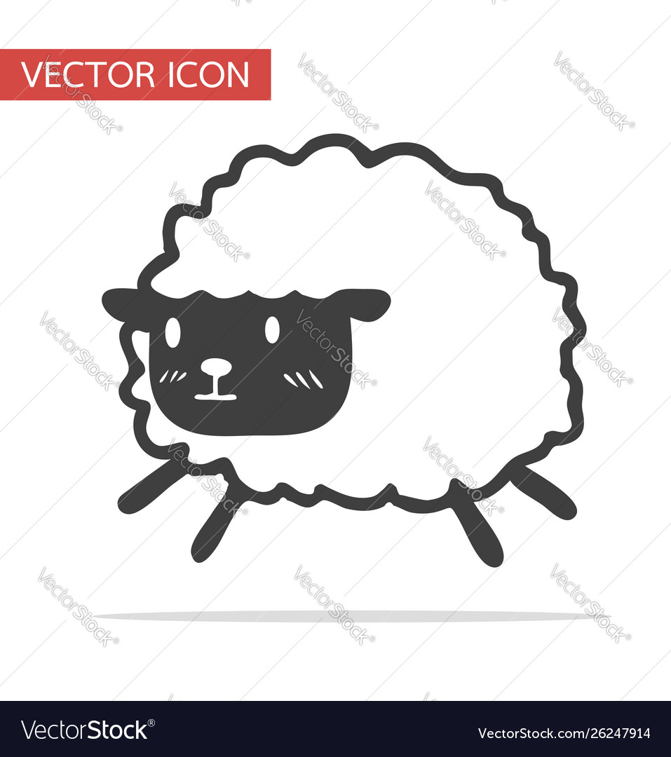 Cute black little sheep icon