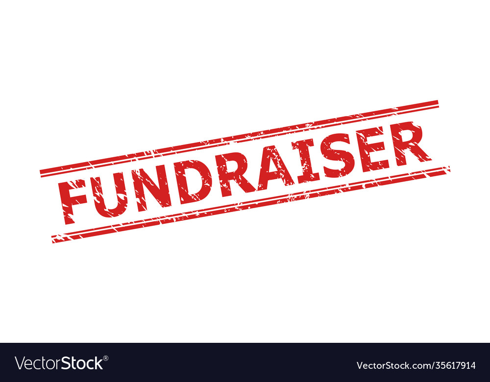 Fundraiser seal with rubber texture and double Vector Image