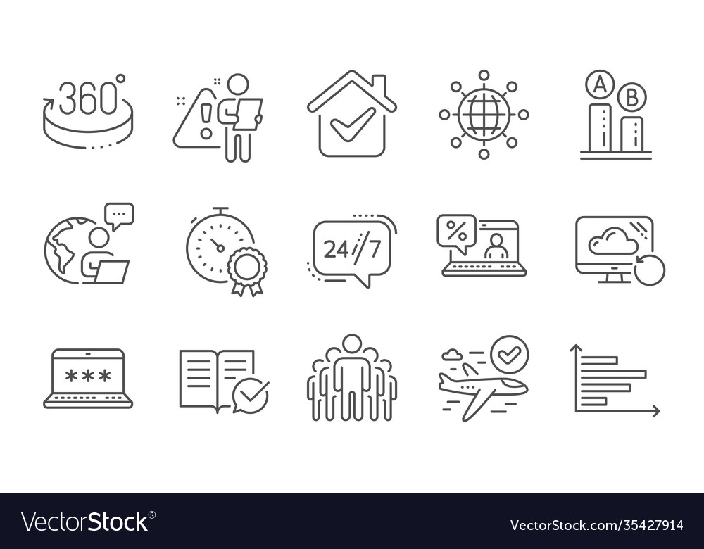 Group best result and 360 degrees icons set vector image Group best result and 360 degrees icons set