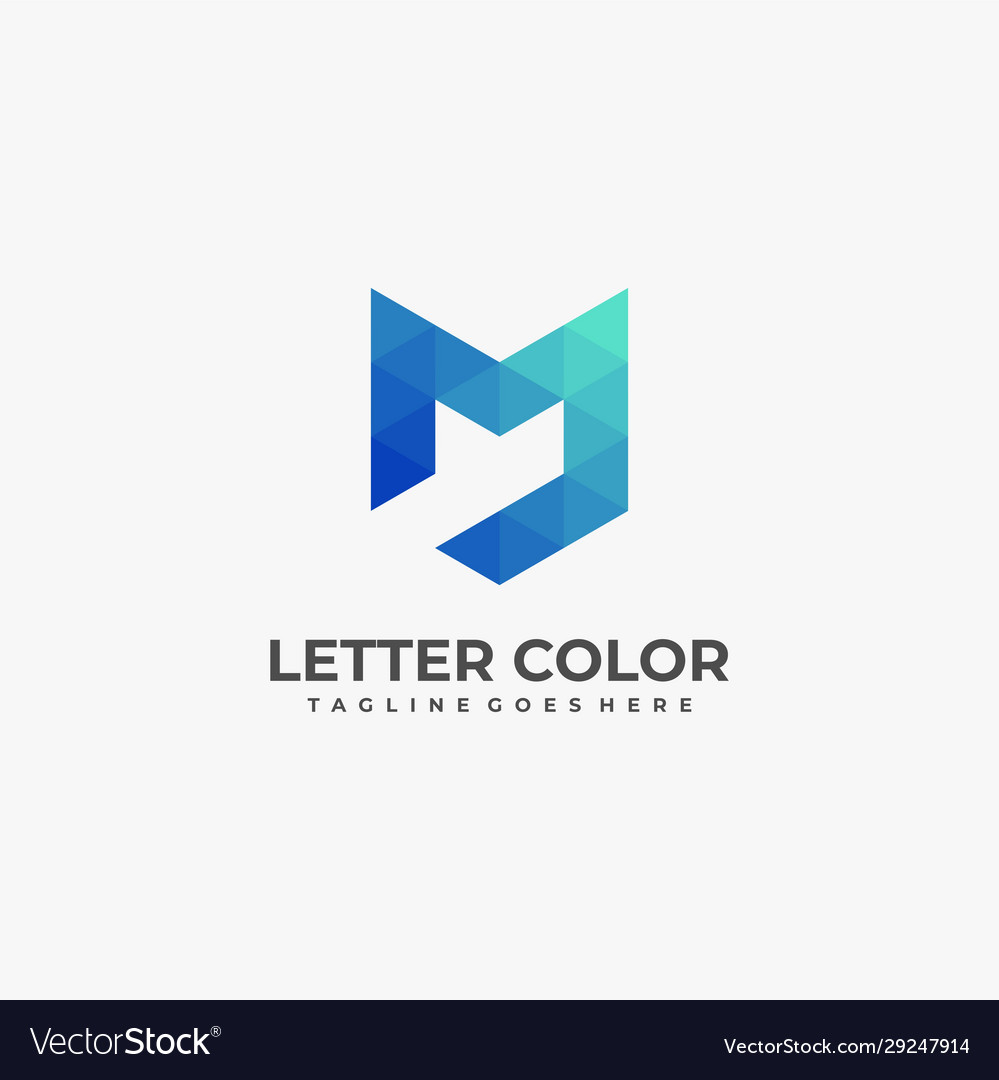 Logo abstract letter m low poly