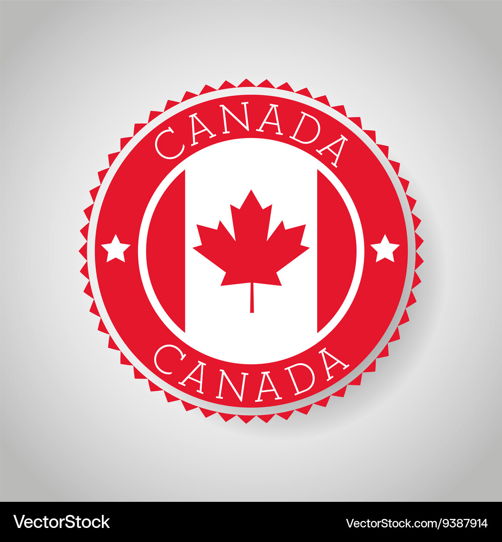 Maple Leaf Canada Flag Seal Royalty Free Vector Image