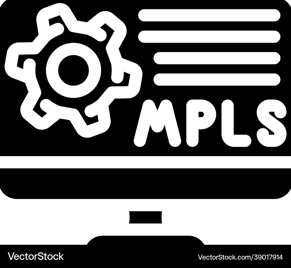 Mpls protocol glyph icon Royalty Free Vector Image