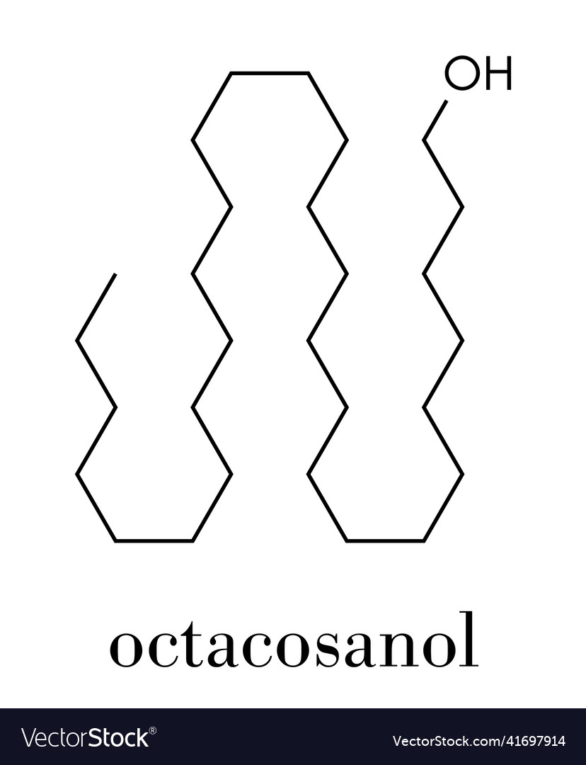 Octacosanol plant wax component molecule long