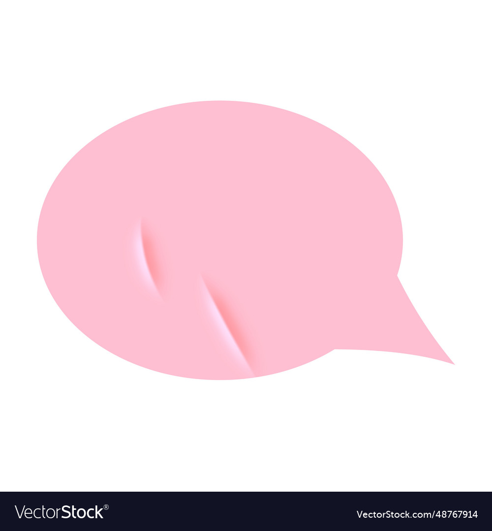Paper bubble for speech with sticker effect text