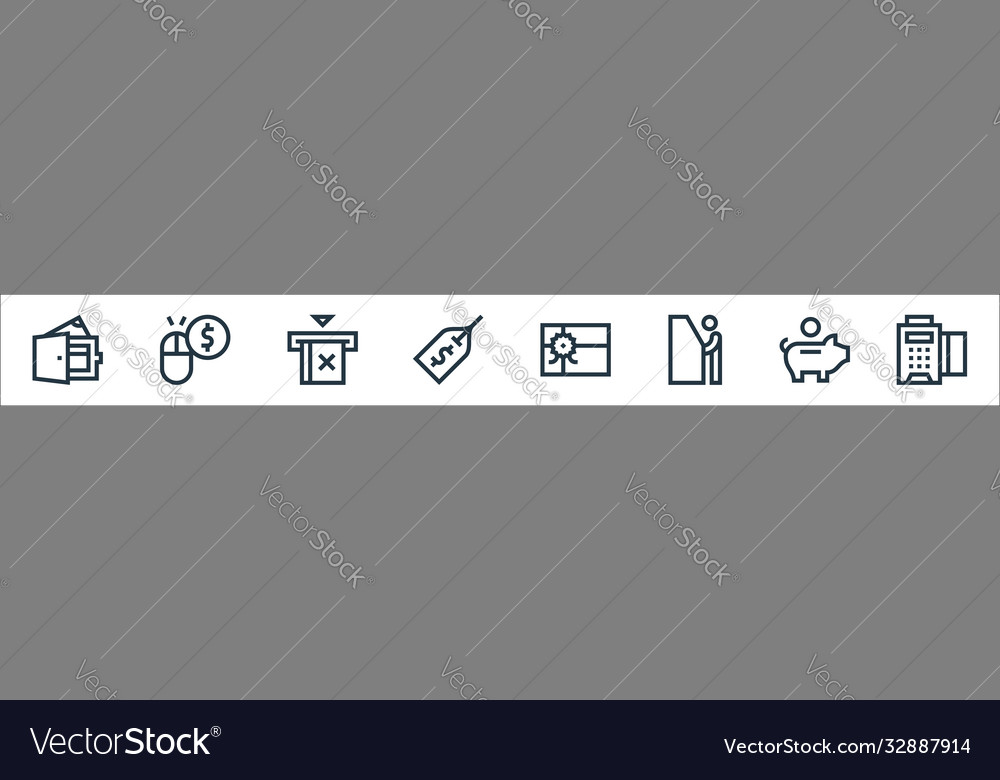 Payment line icons linear set quality vector image Payment line icons linear set quality