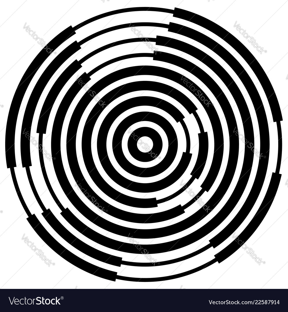 Random segmented circles rings radial radiating vector image Random segmented circles rings radial radiating