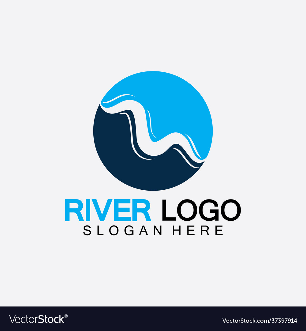 River logo icon design template Royalty Free Vector Image