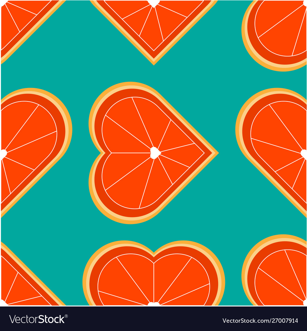 Seamless pattern with orange in shape vector image Seamless pattern with orange in shape