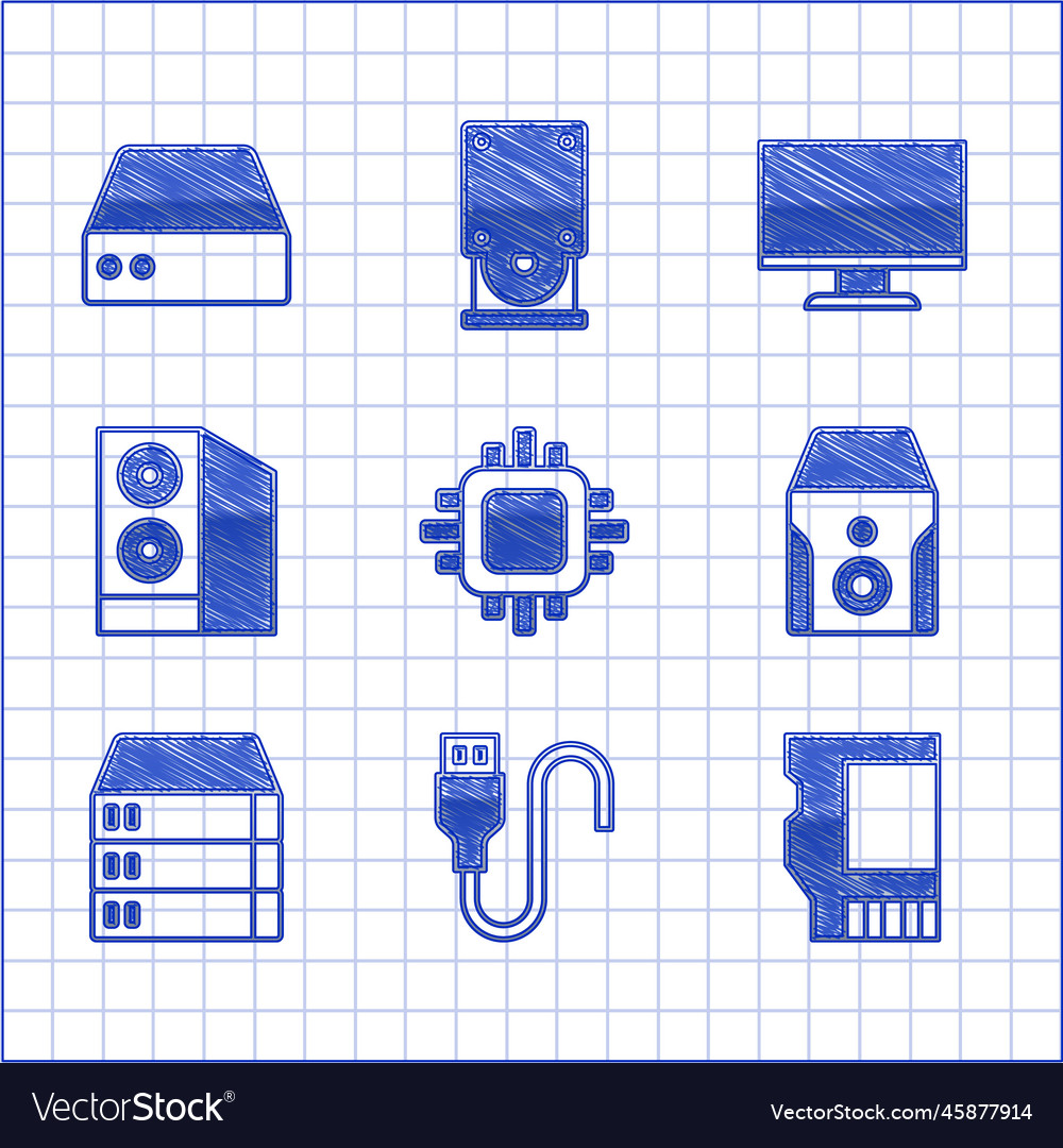 Set processor with cpu usb cable cord sd card