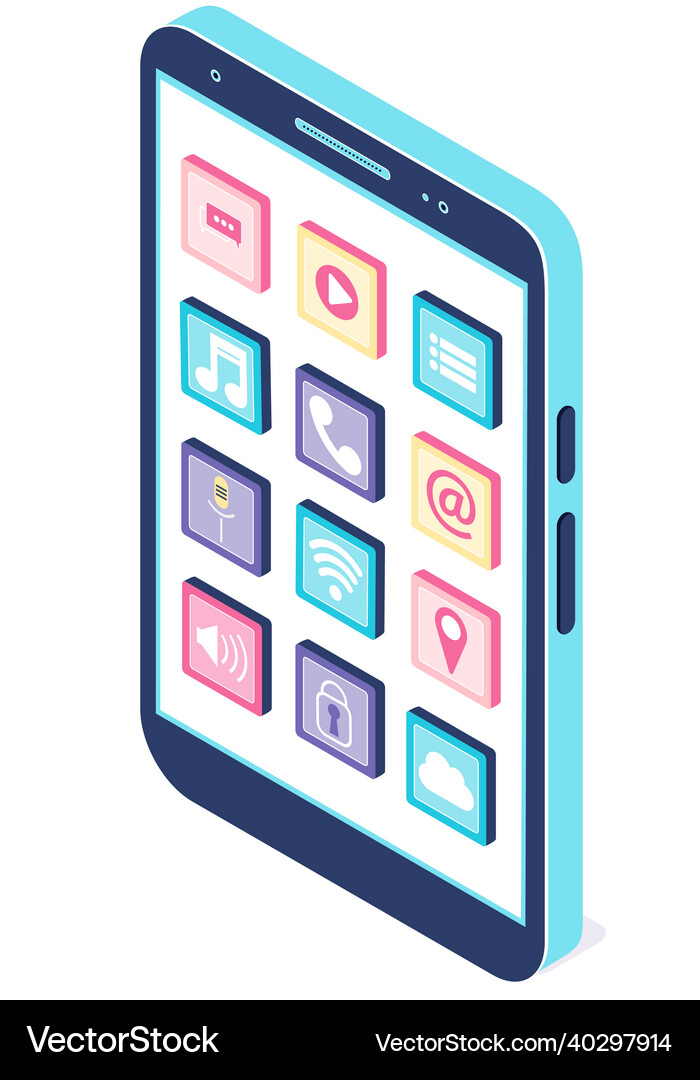 Smartphone and standard mobile applications Vector Image