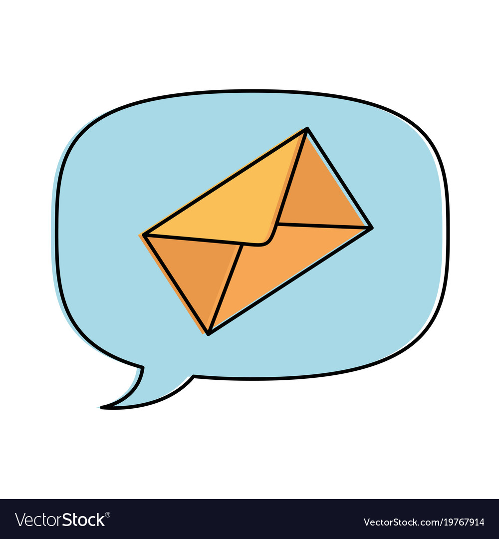 Speech bubble with envelope mail