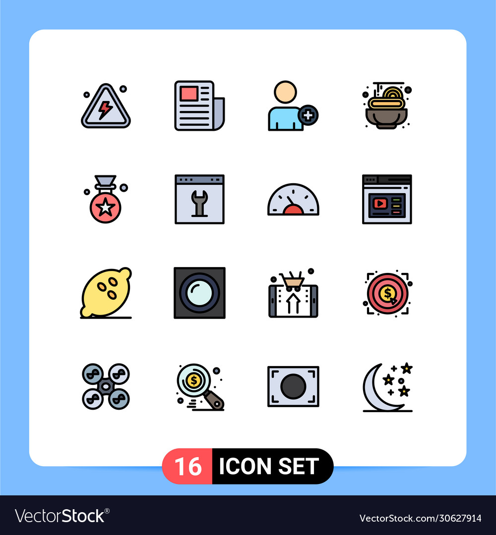 Stock icon pack 16 line signs and symbols