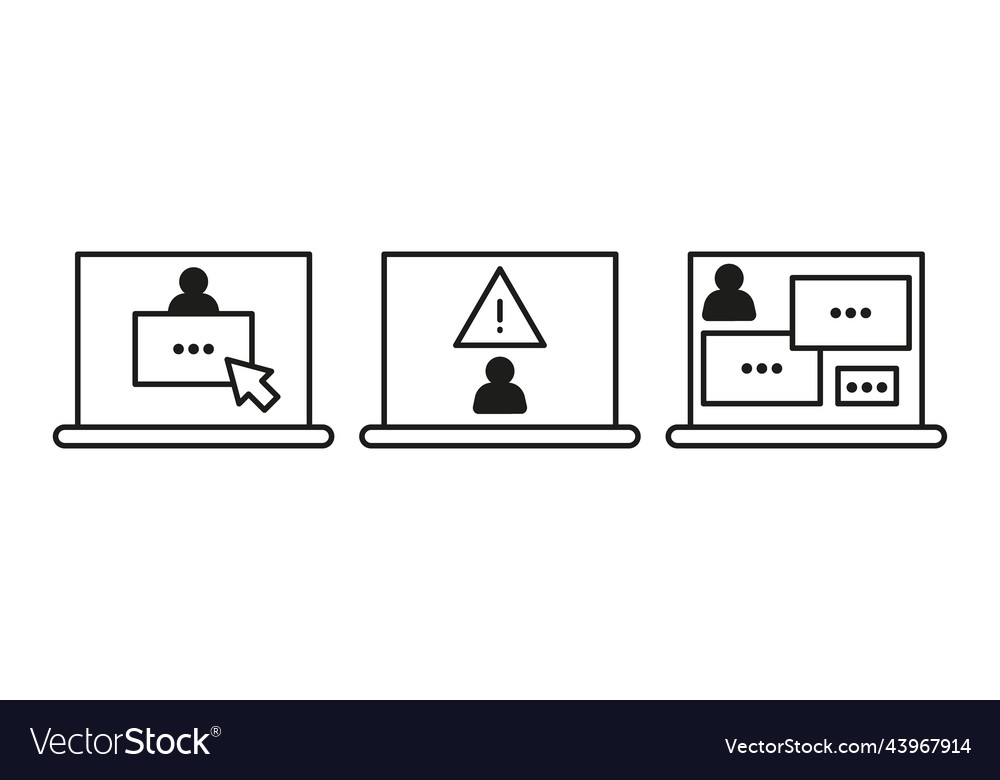 Warning sign on computer scam of hacker line