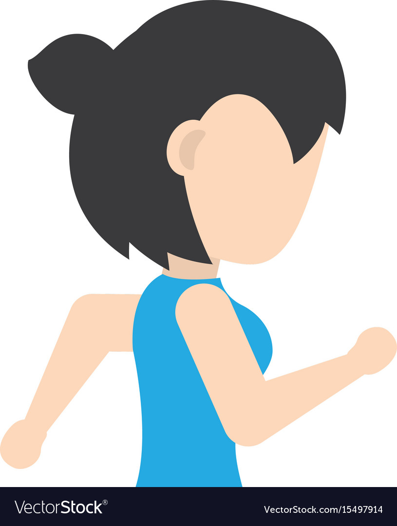 Woman running cartoon