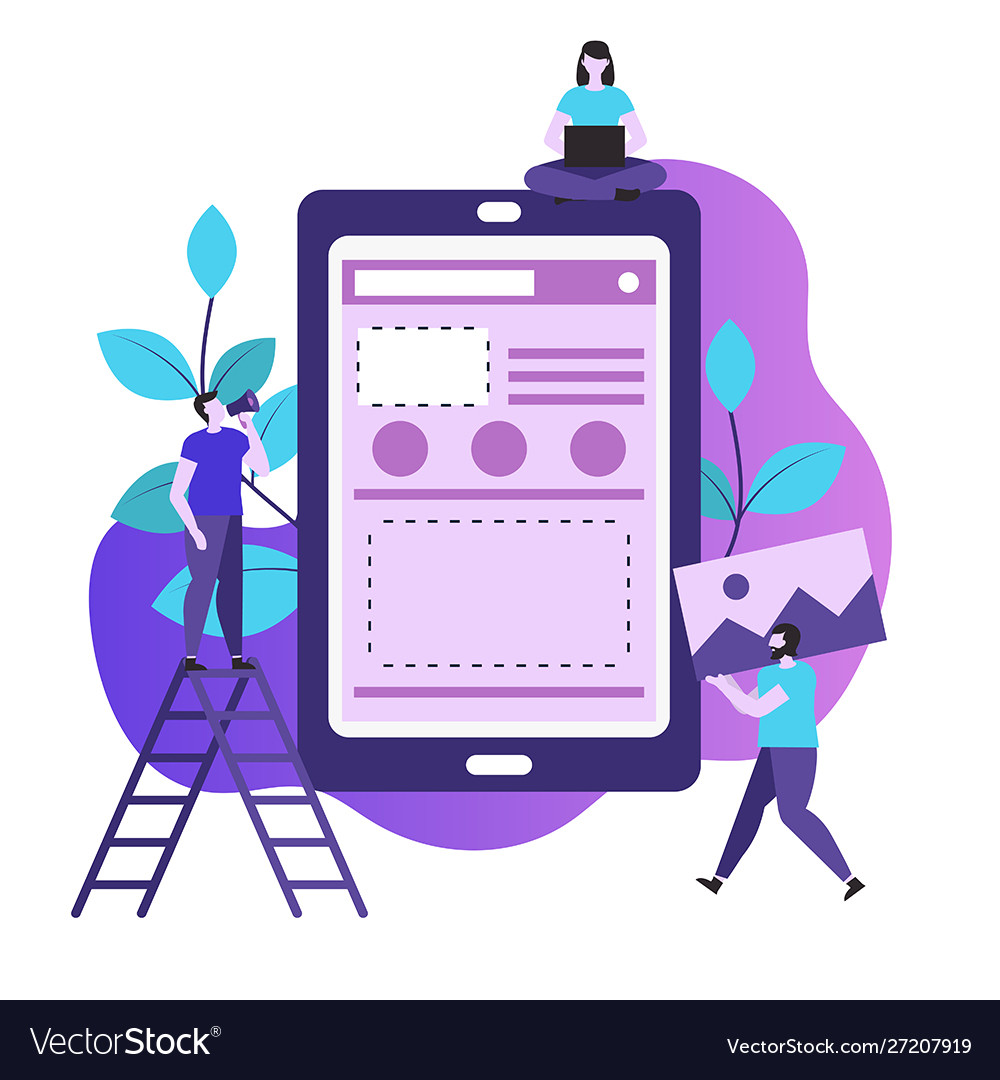 App development and design concept vector image App development and design concept