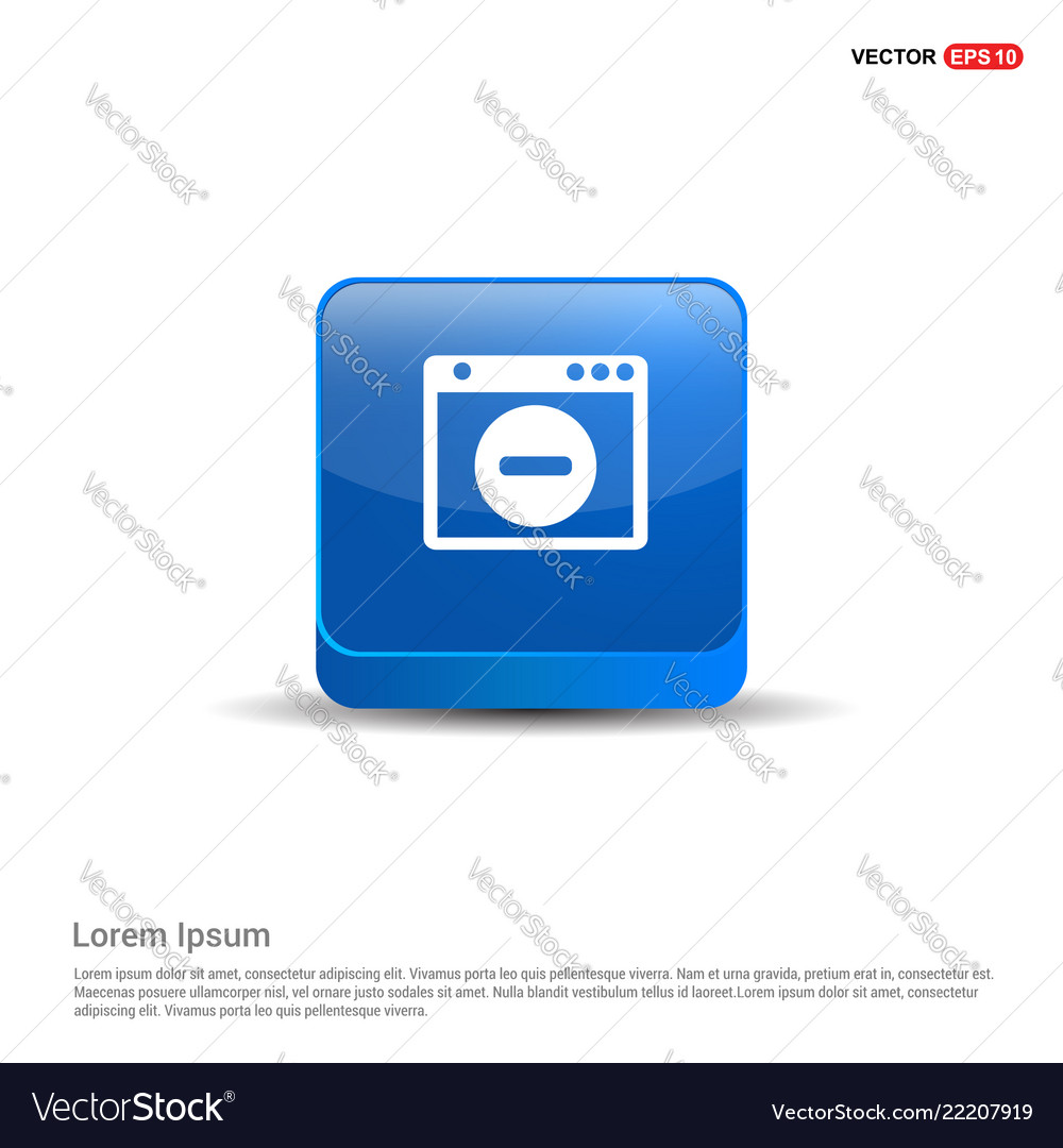 Application window interface icon - 3d blue button