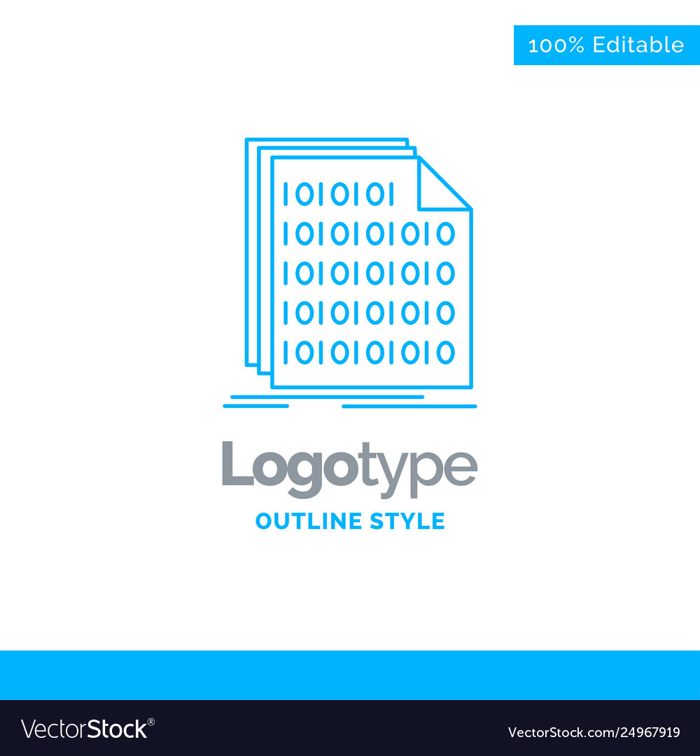 Blue logo design for binary code coding data vector image Blue logo design for binary code coding data