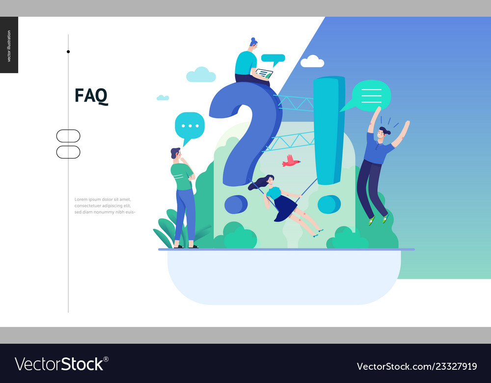 Business series - faq web template vector image Business series - faq web template