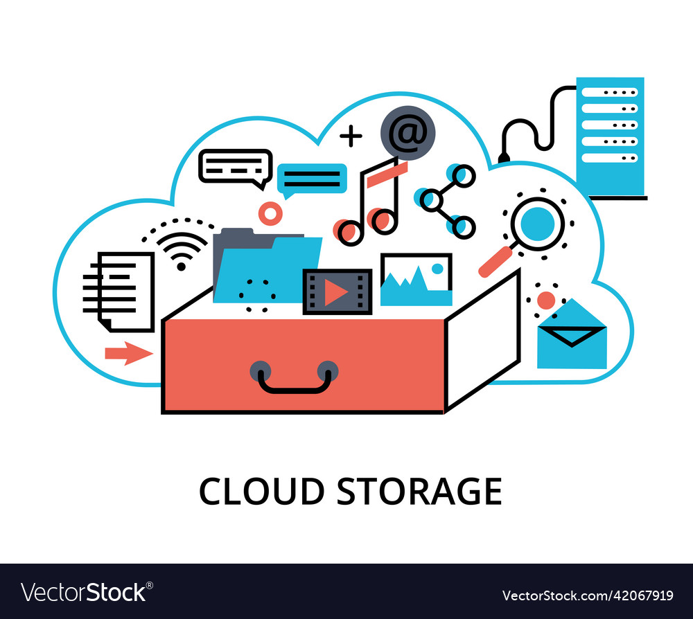Concept of cloud computing storage vector image Concept of cloud computing storage