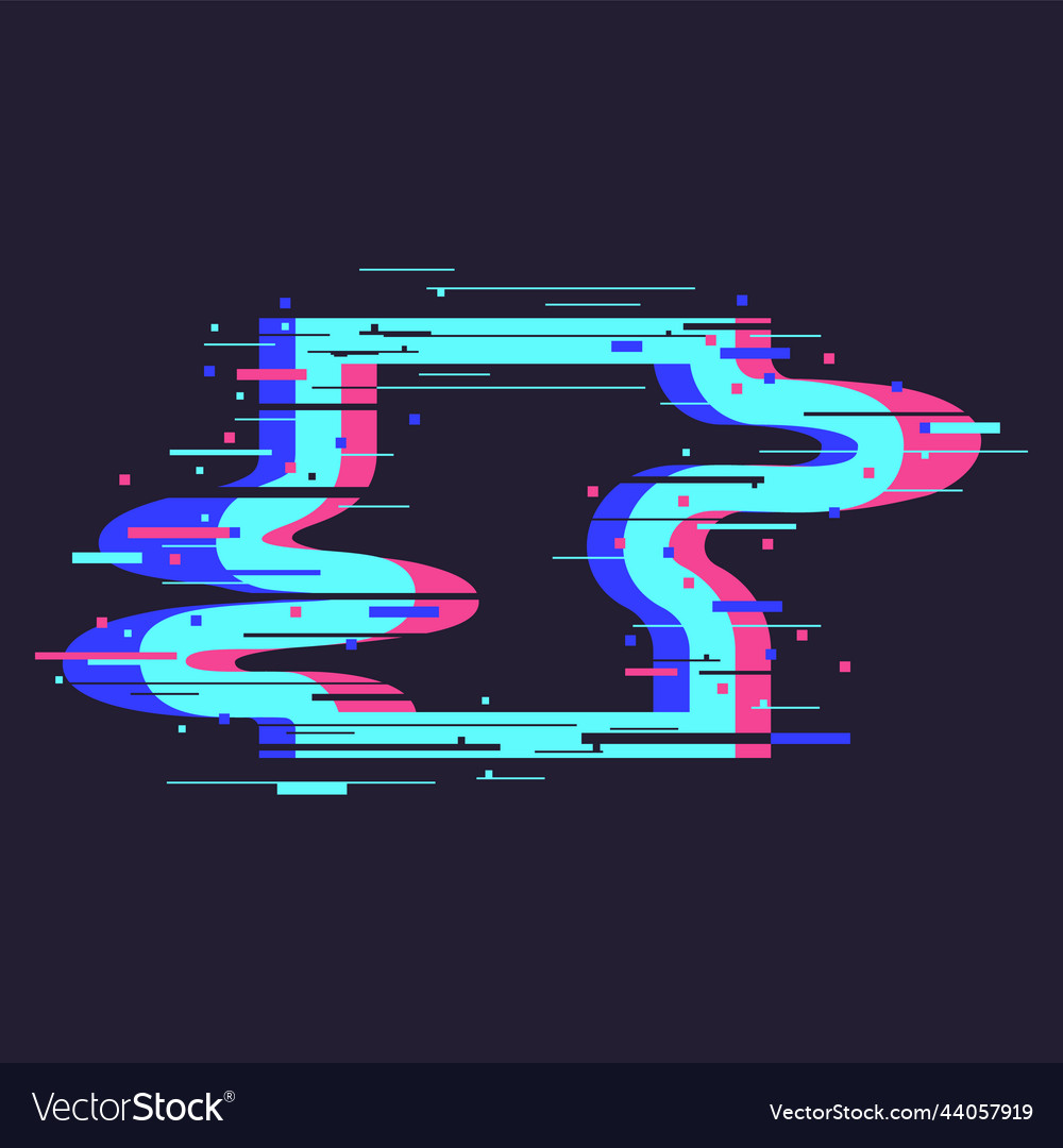 Distortion dynamic square element technology vector image Distortion dynamic square element technology