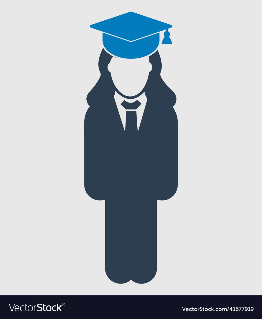 Graduate student icon standing female symbol Vector Image