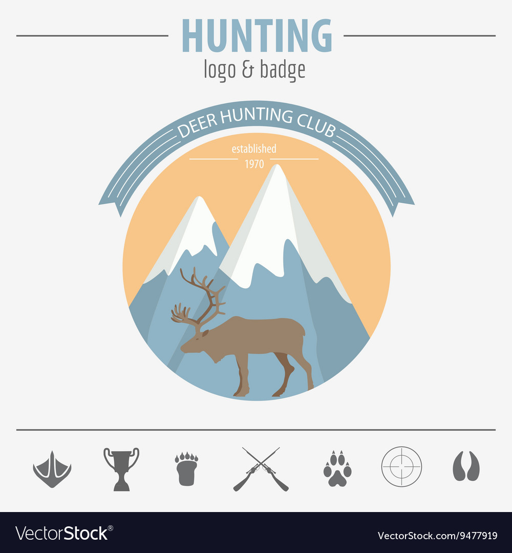 Hunting logo and badge template flat design