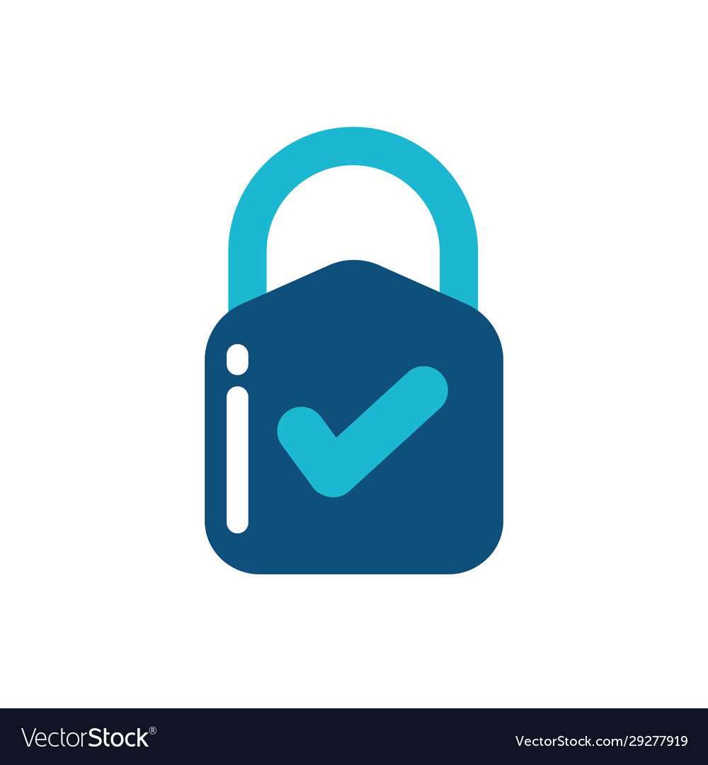 Isolated padlock and check mark design
