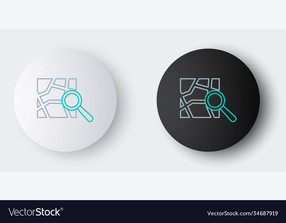 Line folded map with location marker icon isolated vector image Line folded map with location marker icon isolated