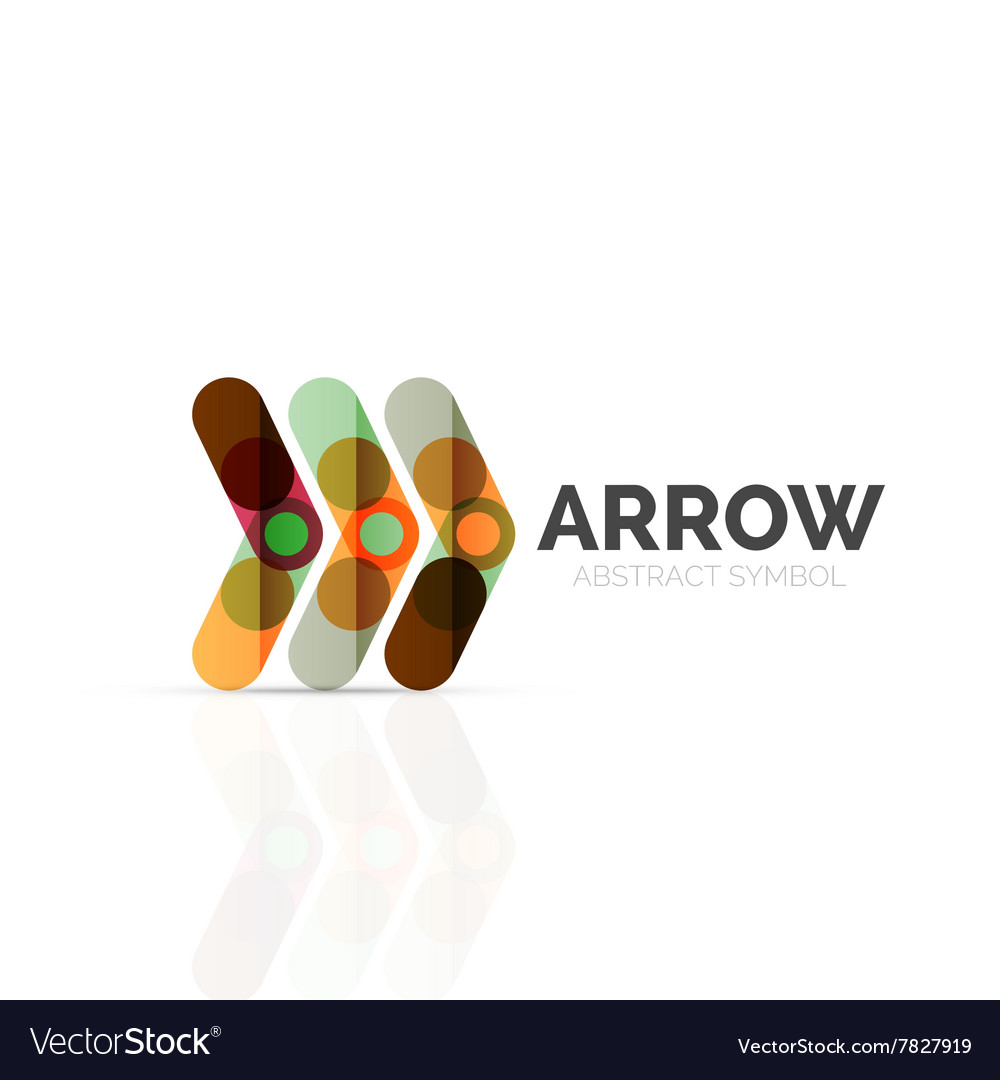 Linear arrow abstract logo connected multicolored