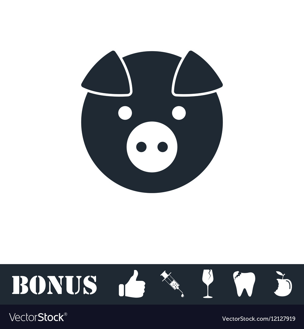 Pig icon flat