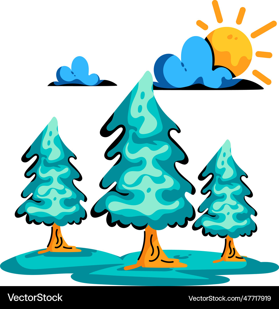Pine trees Royalty Free Vector Image - VectorStock