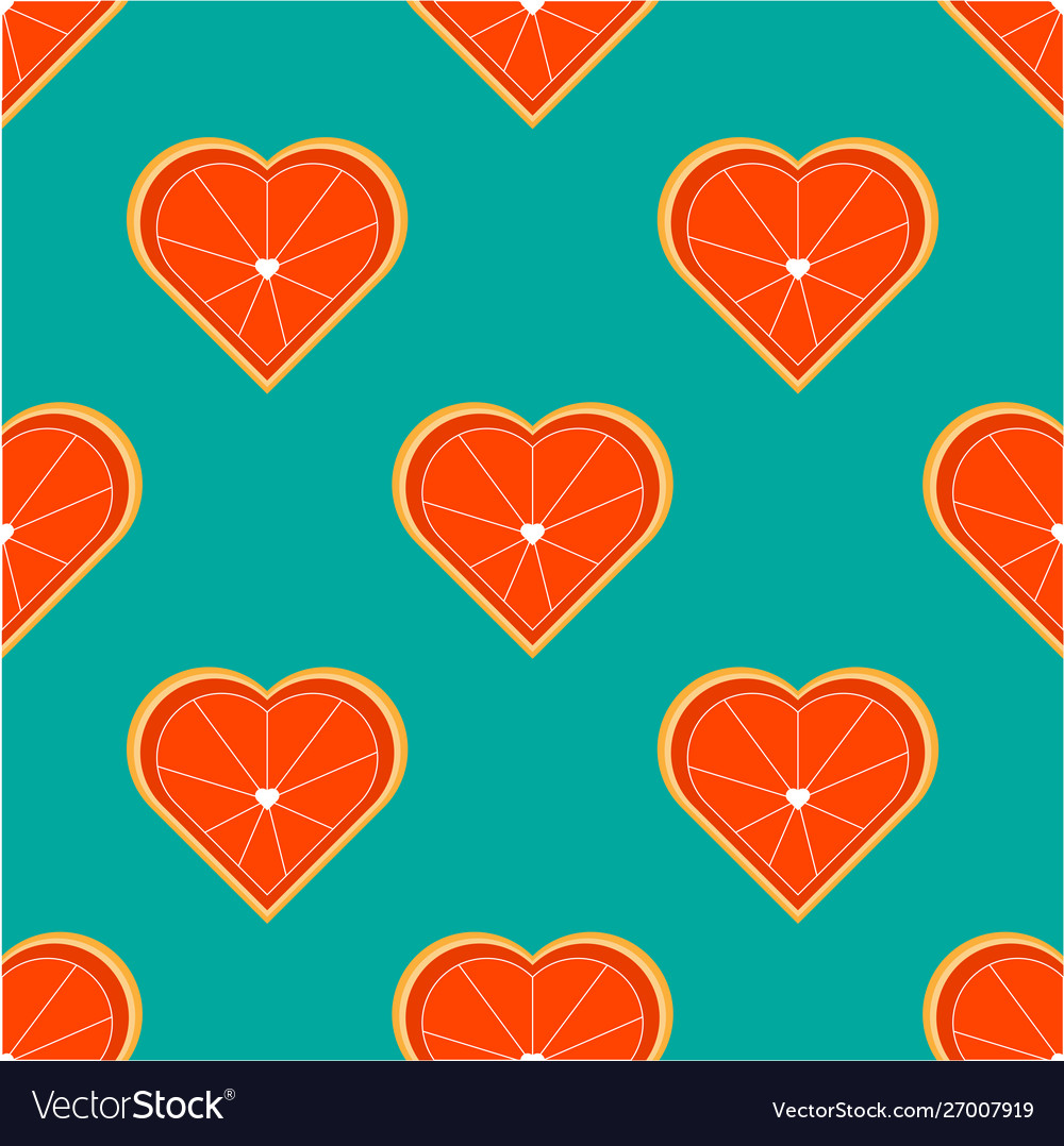 Seamless pattern with orange in shape vector image Seamless pattern with orange in shape