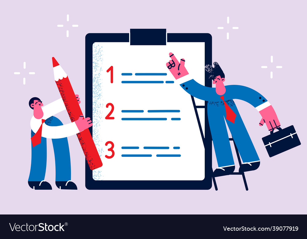 Time management and list of tasks concept vector image Time management and list of tasks concept