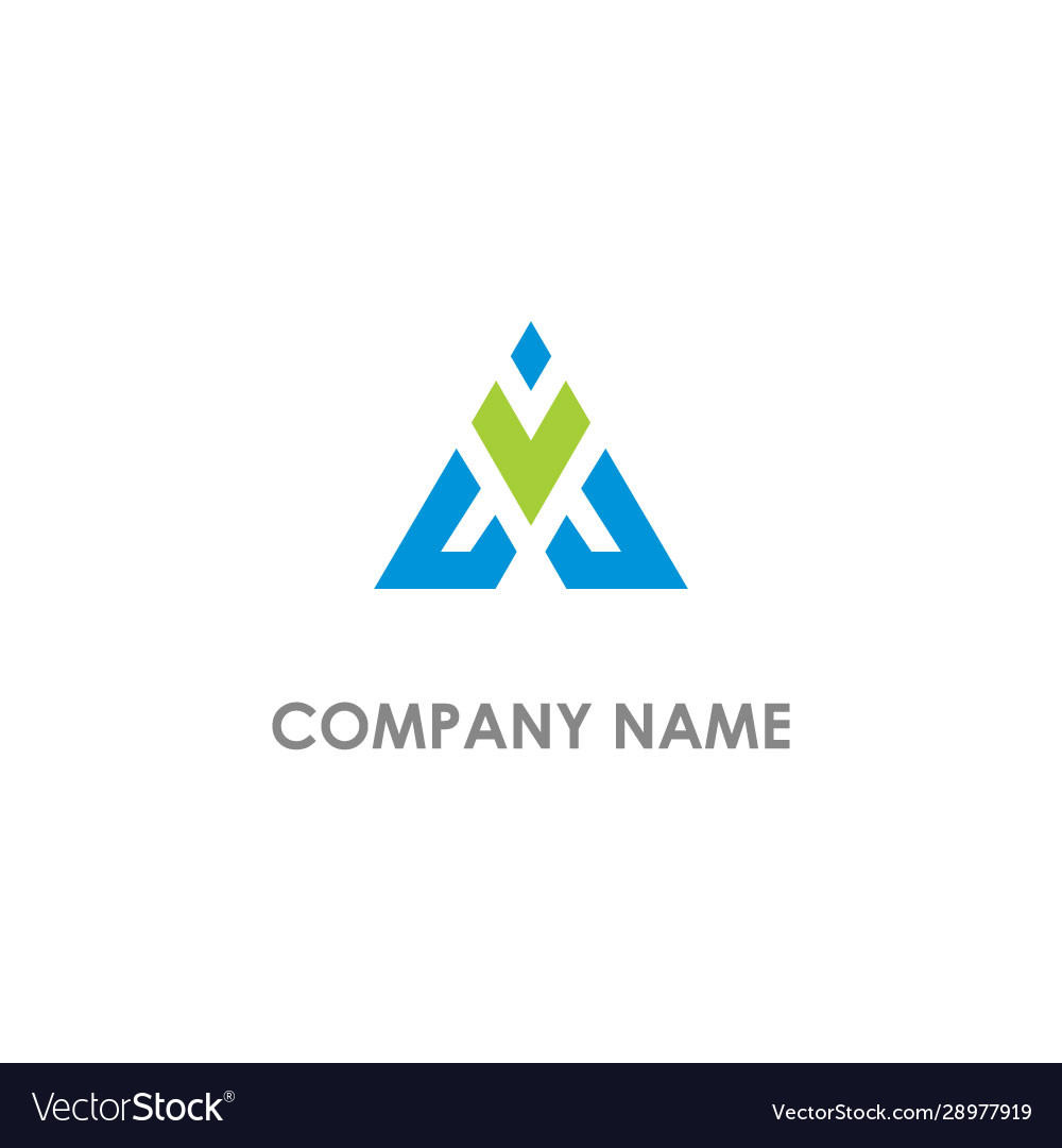 Triangle v initial company logo Royalty Free Vector Image