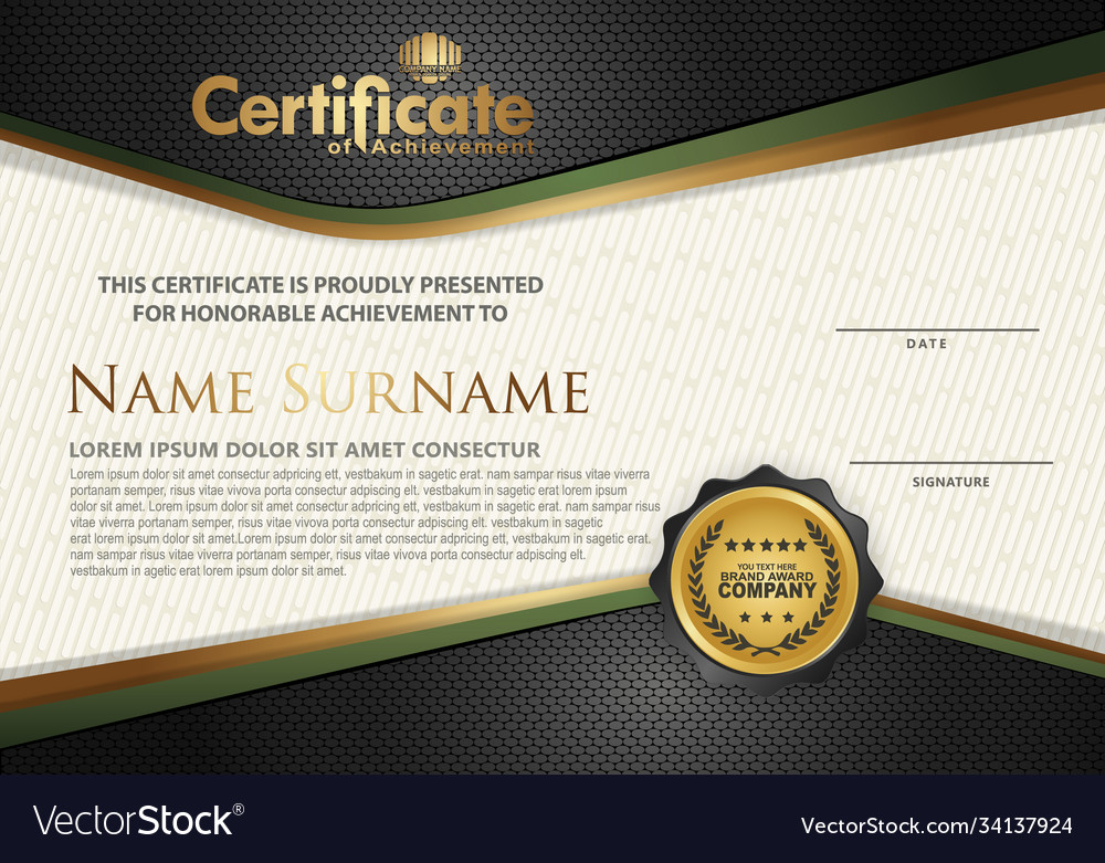Certificate template with textured background