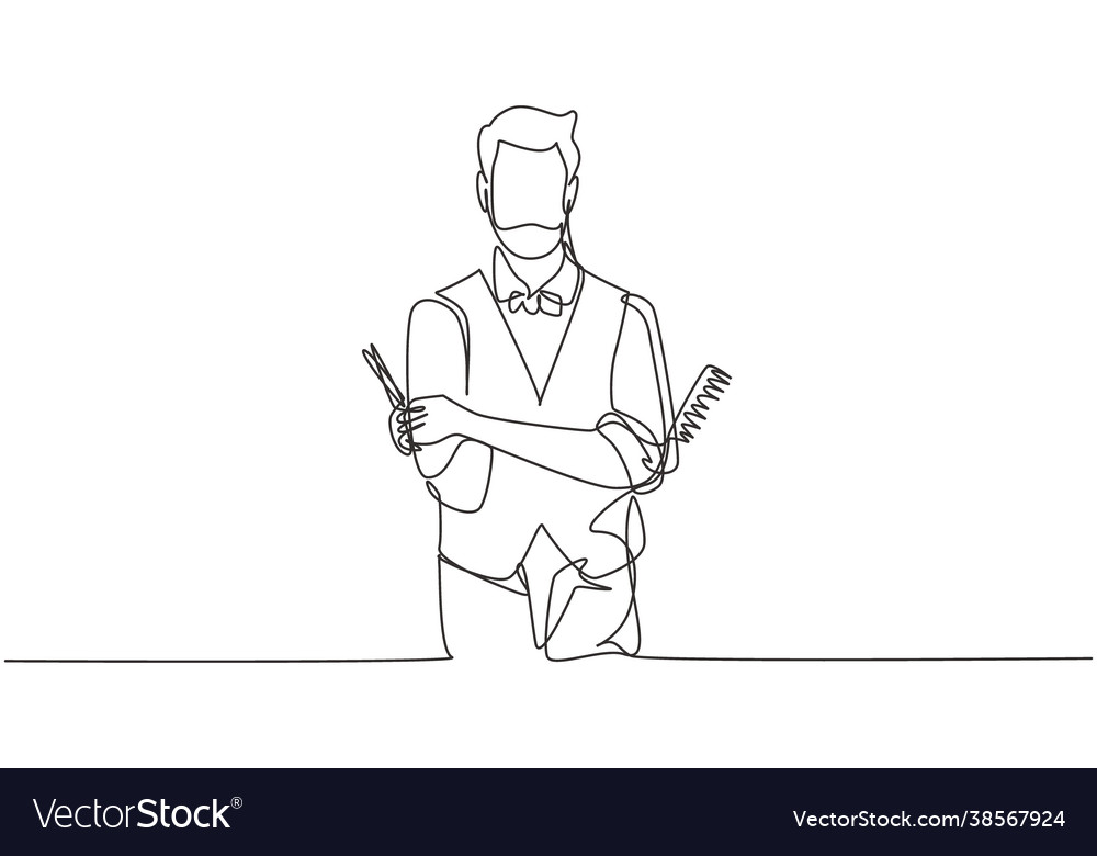 Continuous one line drawing empty place virile