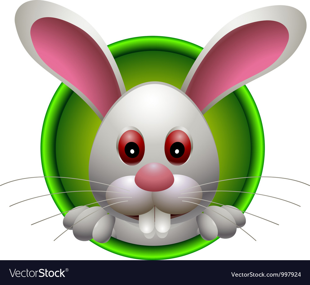 Download Cute rabbit head cartoon Royalty Free Vector Image