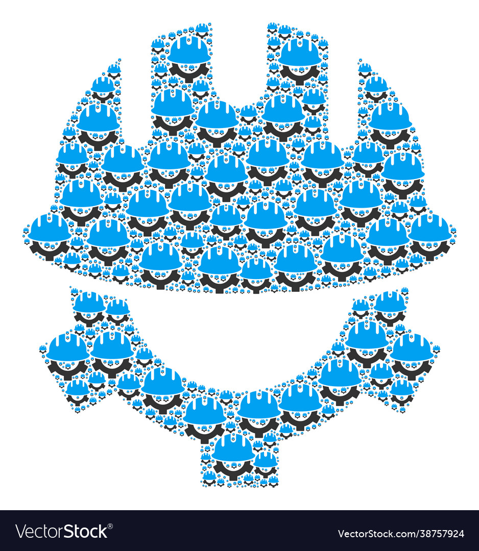 Development helmet recursion collage itself vector image Development helmet recursion collage itself