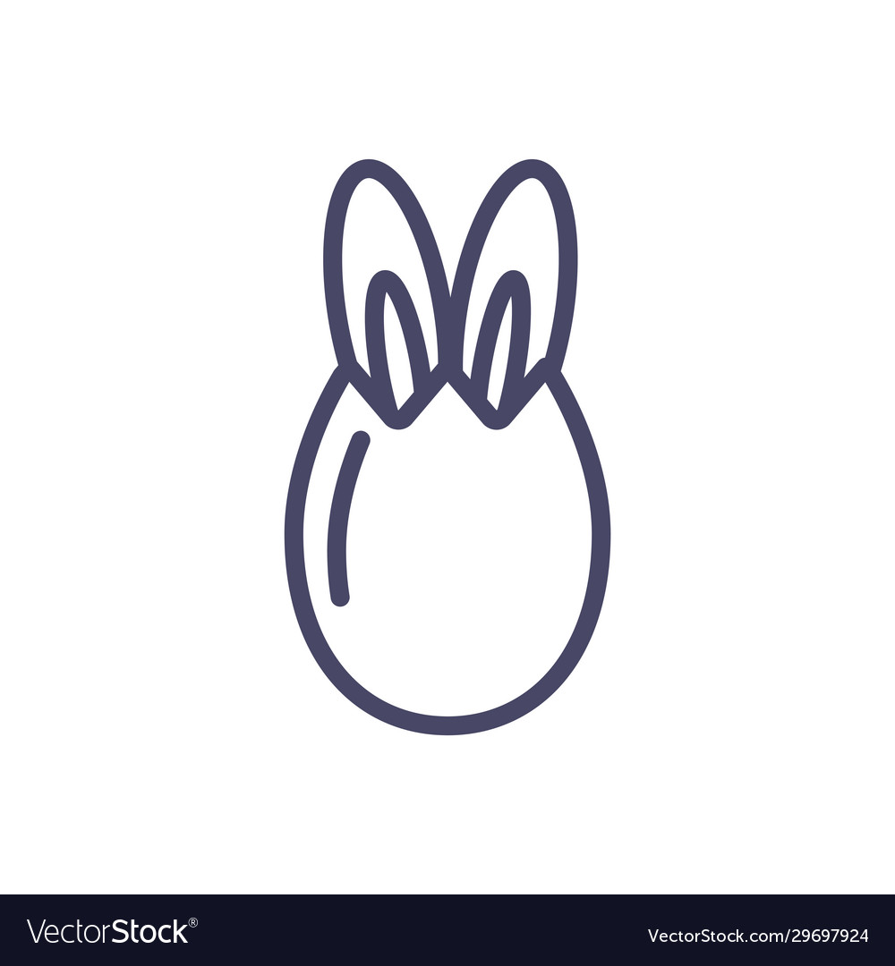 Egg with rabbit ears line style icon