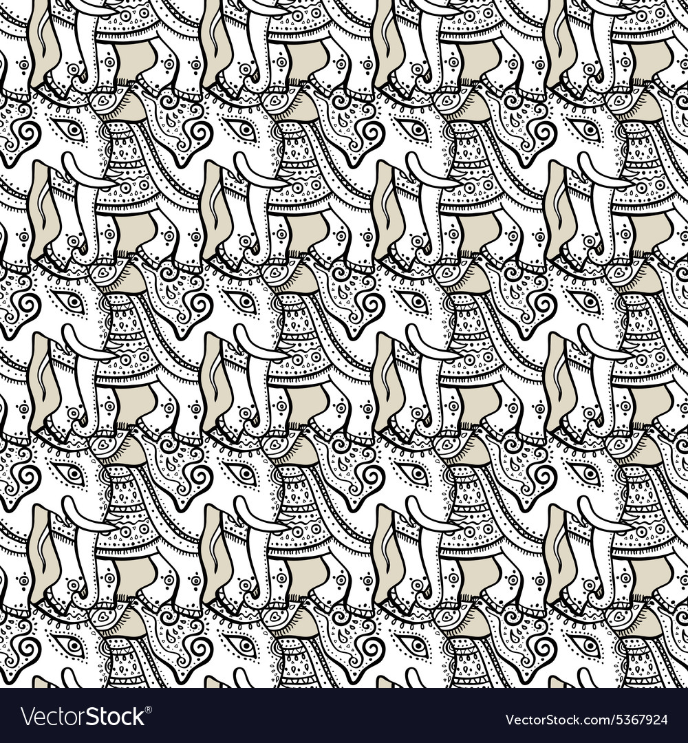 Elephants seamless pattern