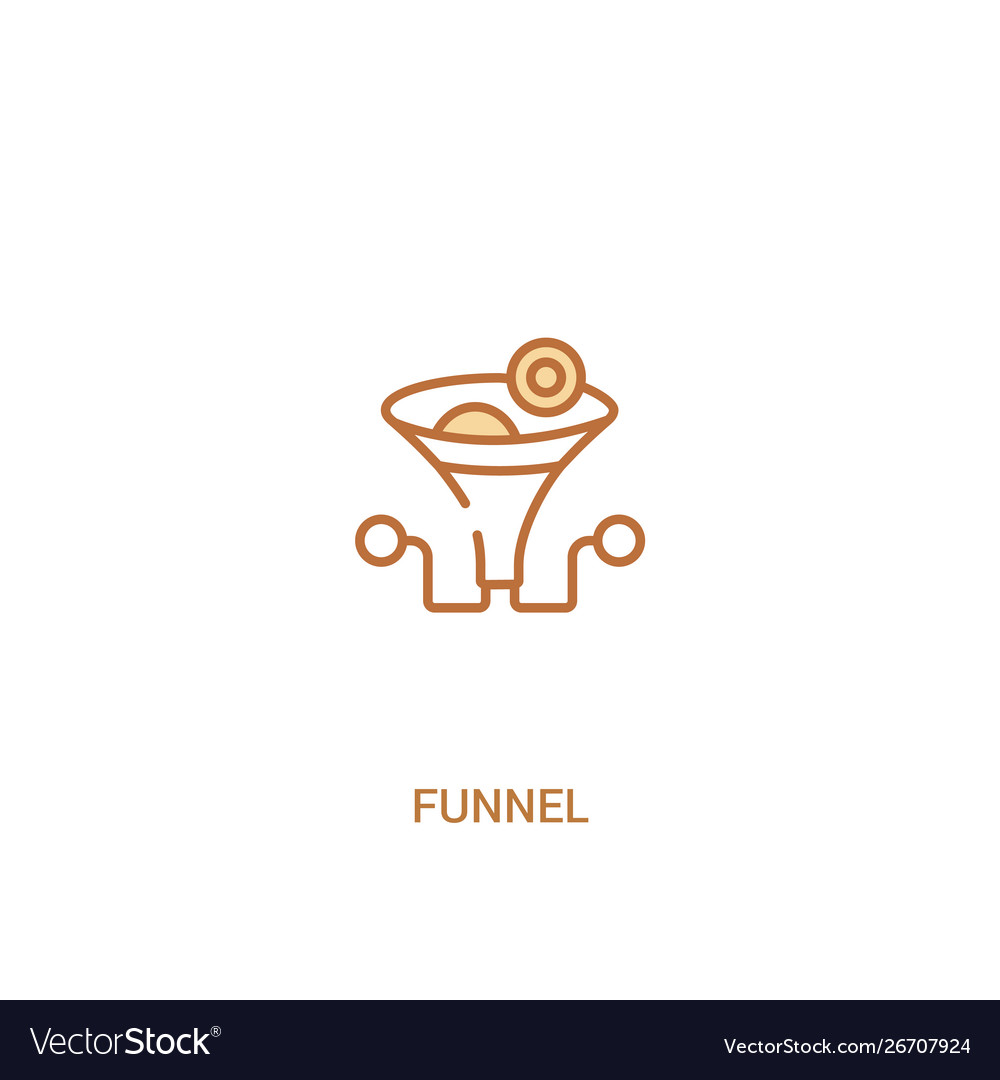 Funnel concept 2 colored icon simple line element vector image Funnel concept 2 colored icon simple line element