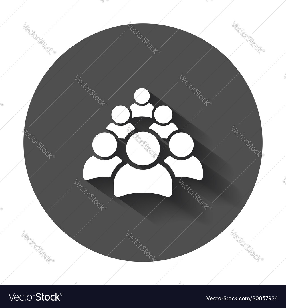 Group of people icon persons with long shadow